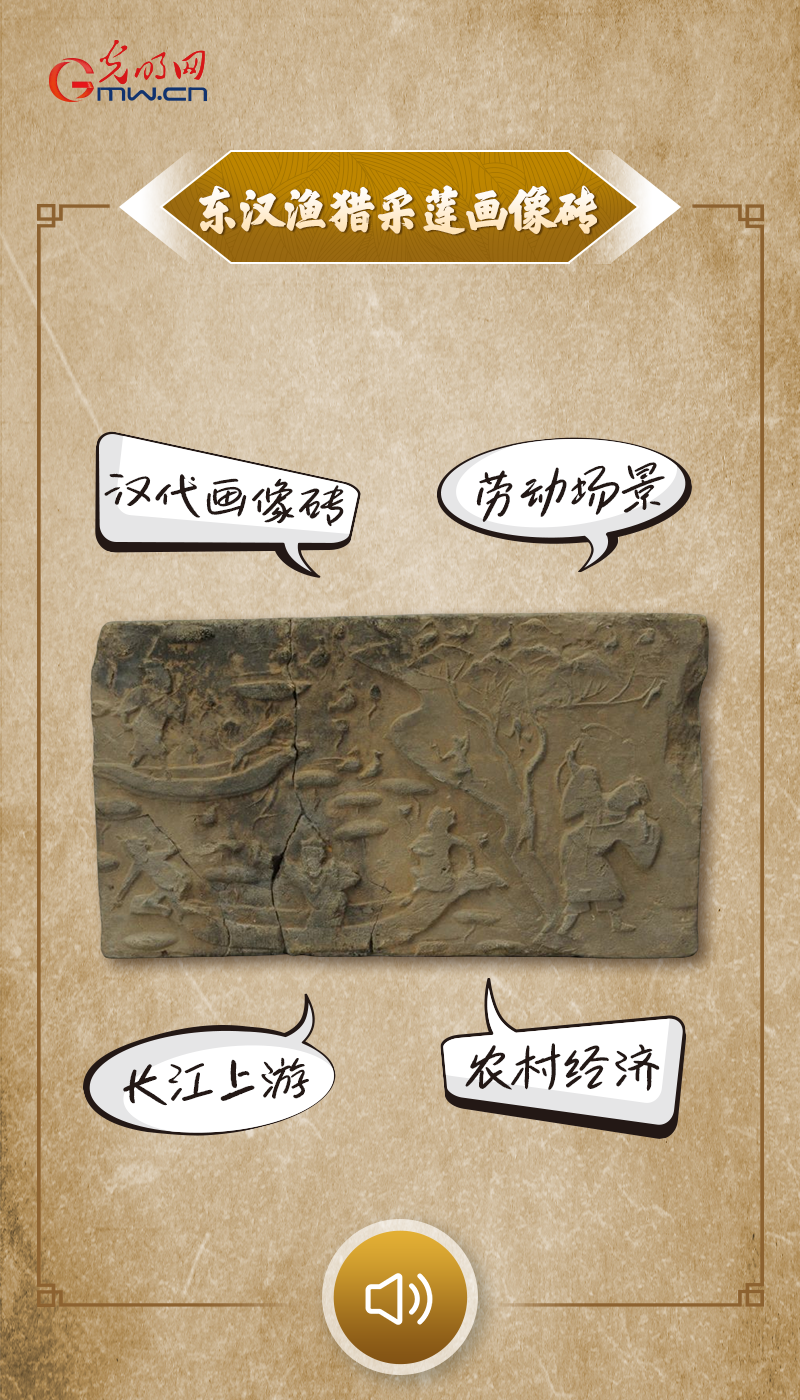 “文物会说话”有声海报｜这块画像砖，记录了汉代长江上游地区的繁荣兴旺